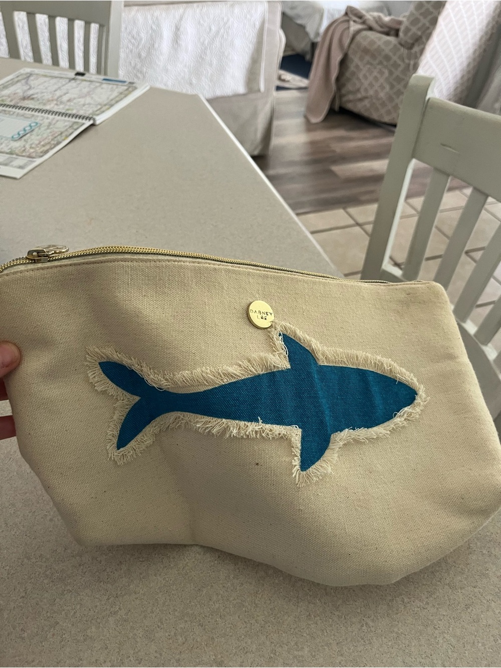Blue Shark Canvas Accessory Pouch